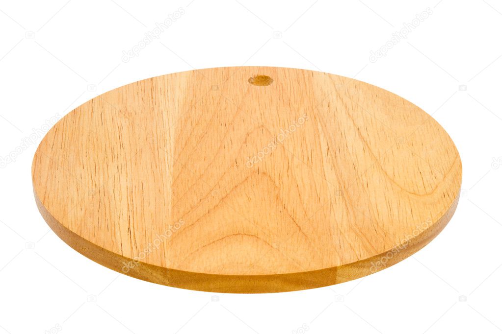 Round Cutting Board, side view, isolated on white