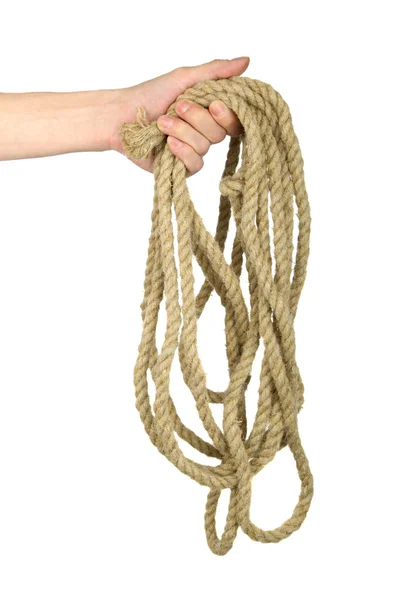 Hand hold rope — Stock Photo, Image