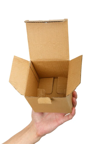 Man hand with a box — Stock Photo, Image