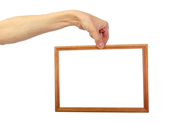 Man's hand with frame — Stock Photo, Image
