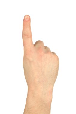 One finger hand gesture clipart