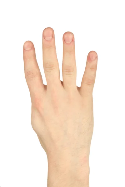 Gesto mão quatro dedo — Fotografia de Stock