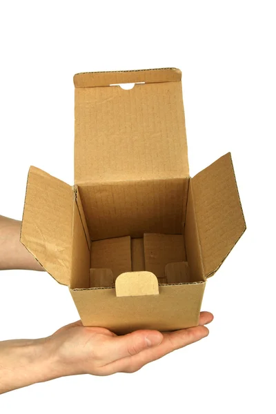 Man hand with a box — Stock Photo, Image