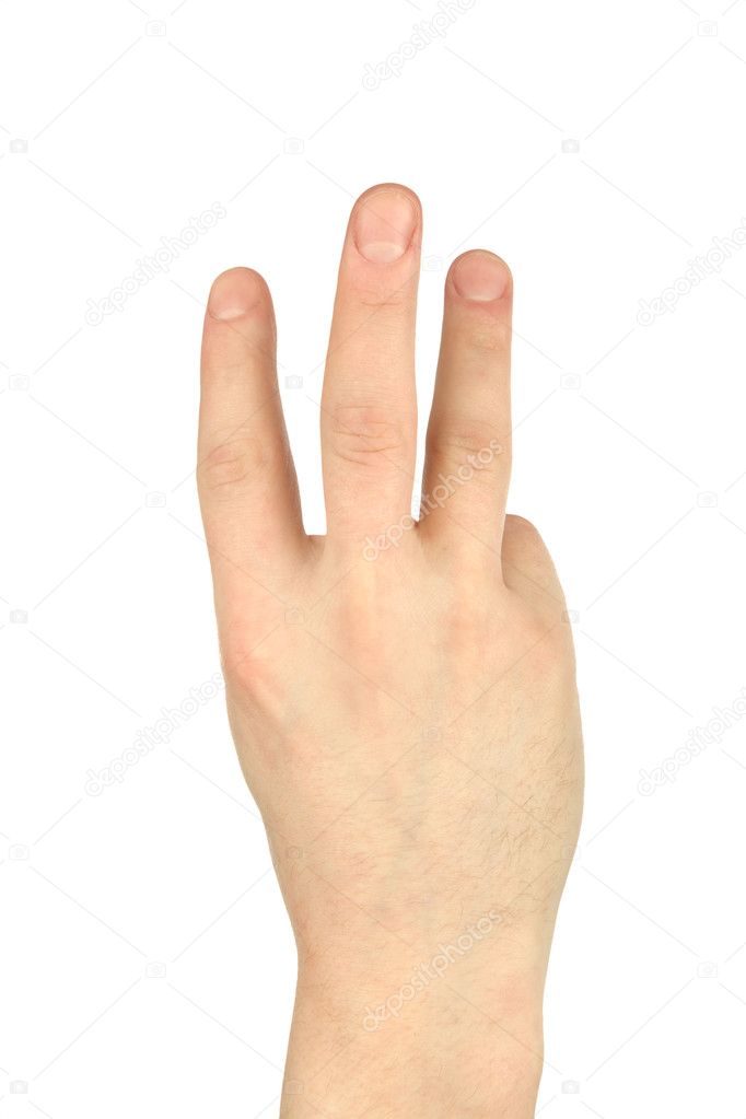 Three finger hand gestur — Stock Photo © deduhin #3228230