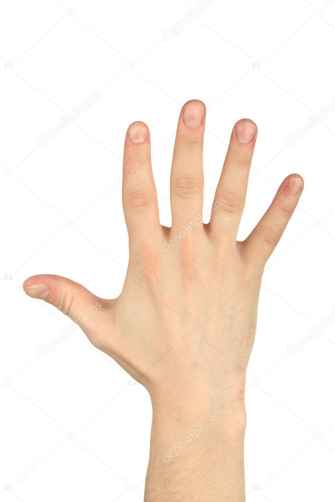 Five finger hand gesture