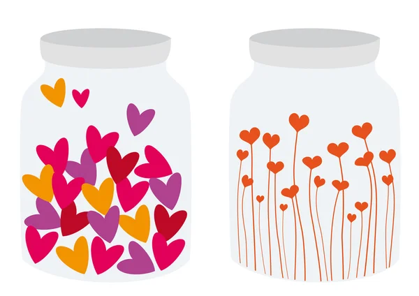 Canned hearts — Stock Vector