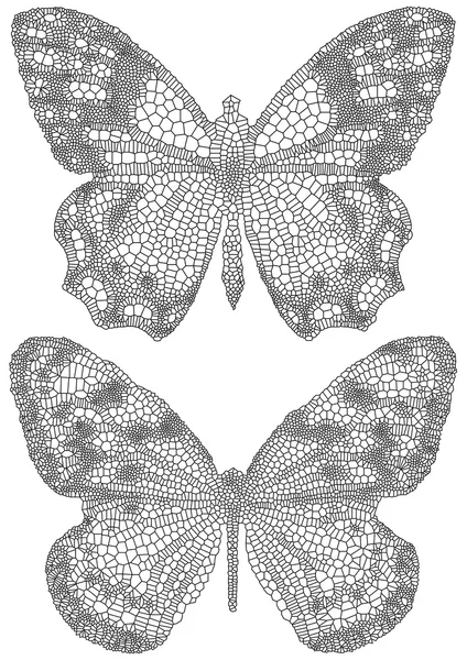 Mariposas con textura delicada — Vector de stock