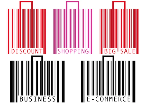 Barcode shoppingväska och resväska — Stock vektor