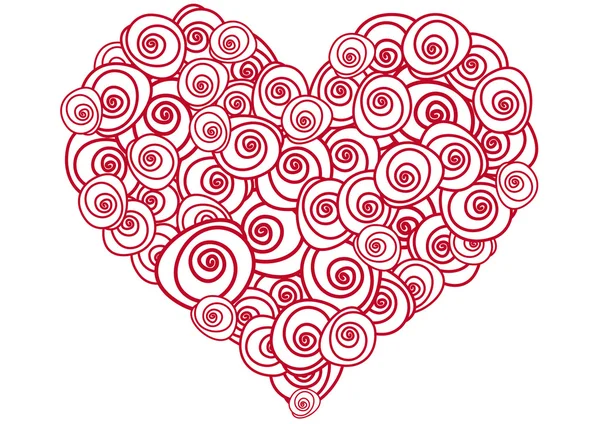 Coeur en forme de roses rouges — Image vectorielle