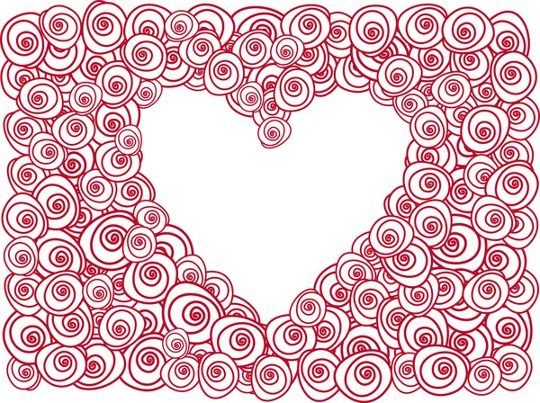 Coeur aux roses rouges — Image vectorielle