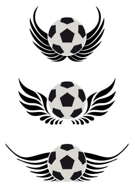 Soccer ball with wing vector