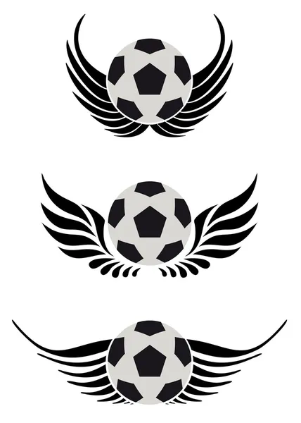Fotbalový míč s křídlem — Stockový vektor