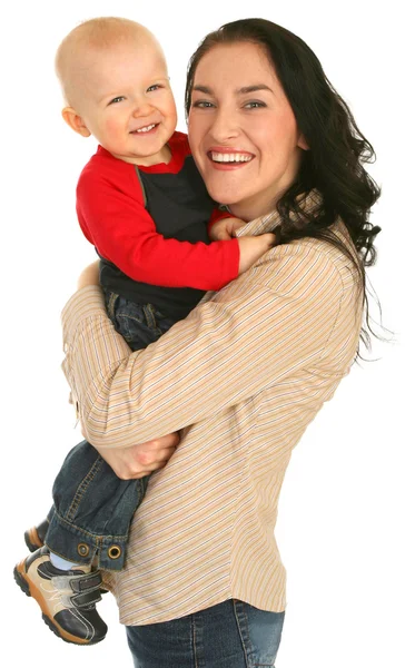 Счастливая мать с маленьким сыном — стоковое фото