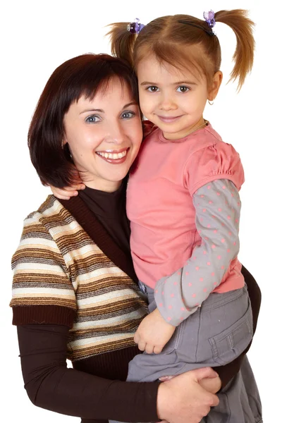 Glückliche Mutter mit kleiner Tochter lizenzfreie Stockfotos