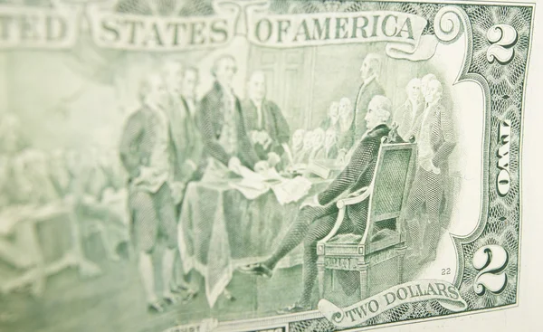 Zadní strana dvou dolarové bankovky Royalty Free Stock Obrázky