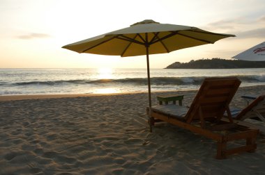 sunset, puerto escondido Meksika sırasında Beach