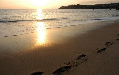 Beach during the sunset, Puerto Escondido, Mexico clipart