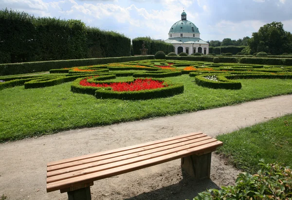 Flower garden of Castle in Kromeriz, Czech Republic — Stock Photo, Image