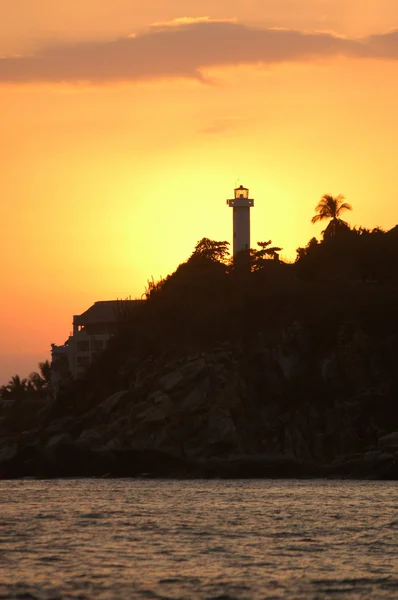 Praia durante o pôr do sol, Puerto Escondido, México — Fotografia de Stock