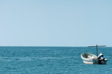 Single boat on the sea clipart