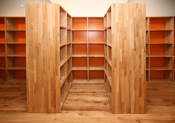 Wooden shelves — Stock Photo, Image