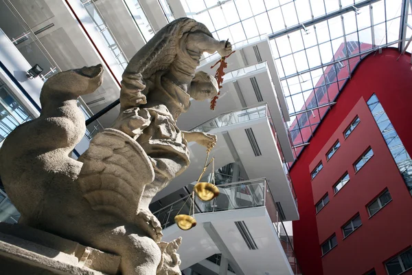 stock image Sculpture in modern court house building