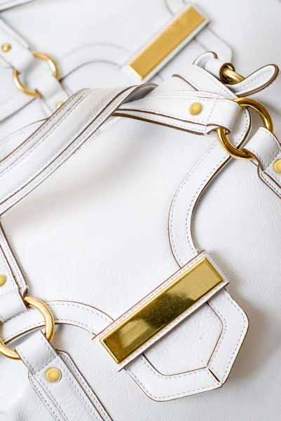 白い革女性のバッグ — ストック写真