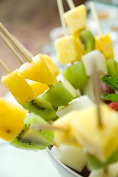 stock image Shashlik from fresh fruits