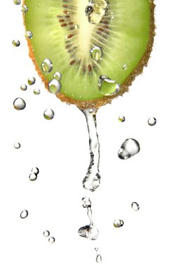 Fresh water drops on kiwi clipart