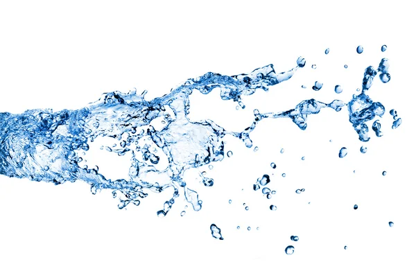 Vattenstänk med bubblor isolerade — Stockfoto