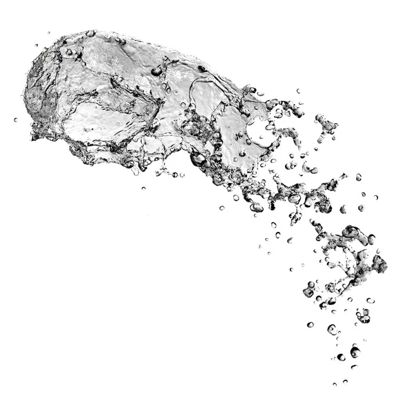 Vattenstänk med bubblor isolerade — Stockfoto