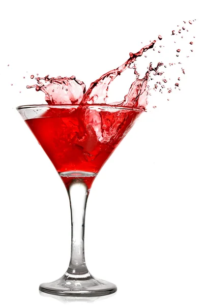 Cocktail rosso con spruzzi — Foto Stock