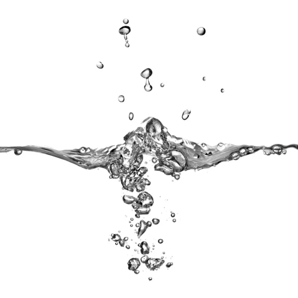 Rozprysk wody z bąbelkami — Zdjęcie stockowe