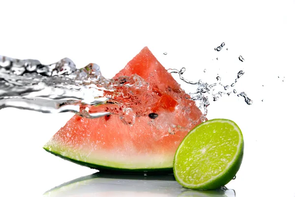 Vattenmelon med lime — Stockfoto