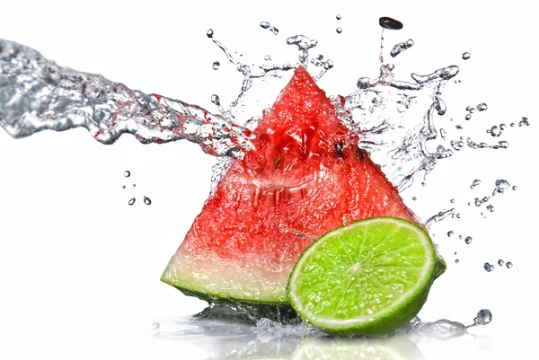Wassermelone und Limette — Stockfoto