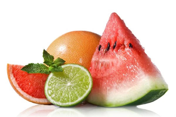 Арбуз, грейпфрут и лайм — стоковое фото