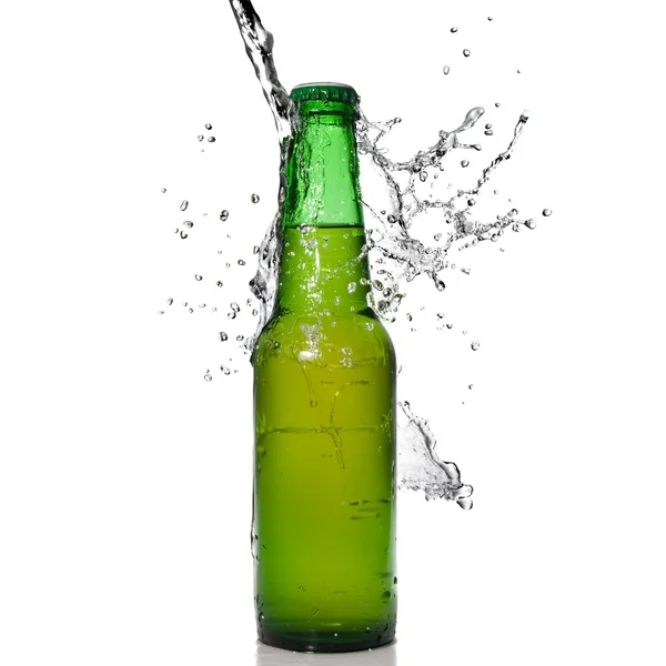 Green beer bottle Stock Image