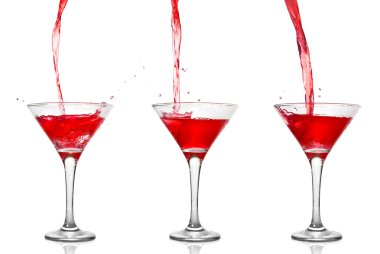 Martini cocktail with pouring into glass clipart