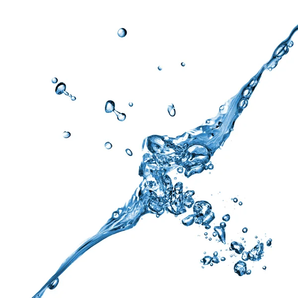 Water splash with bubbles isolated on wh — Zdjęcie stockowe