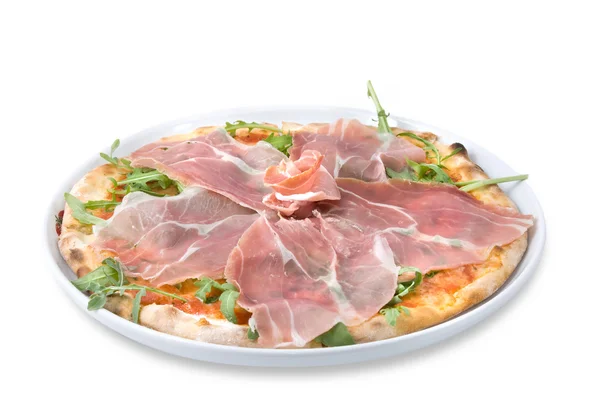 Italienische Pizza mit Schinken — Stockfoto