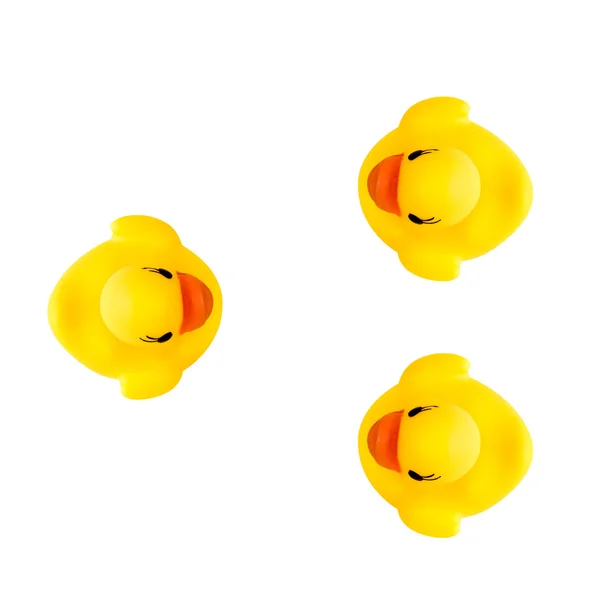 Trois canards jaunes en caoutchouc — Photo