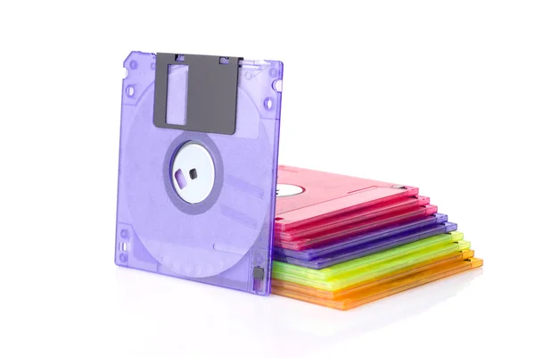 Färg disketter isolerad på vit — Stockfoto