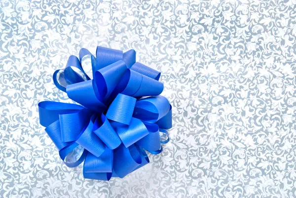 Blue bow from ribbon — Zdjęcie stockowe