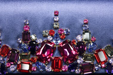 Various color shiny gems clipart