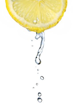 Fresh water drop on lemon clipart