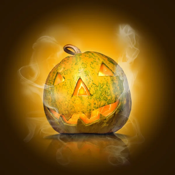 Halloween pumpkin with smoke — Stockfoto
