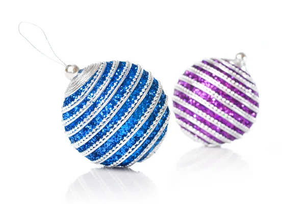 Pink and blue christmas balls — Stock Photo, Image