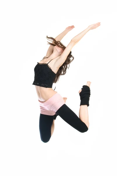 Saltando joven bailarina —  Fotos de Stock