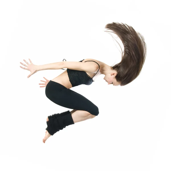Saltando joven bailarina — Foto de Stock