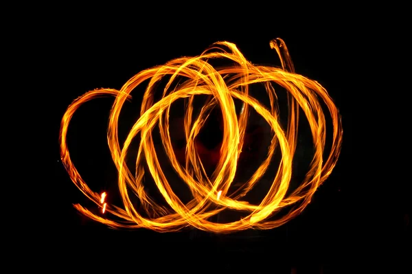 Círculos de fuego en negro — Foto de Stock